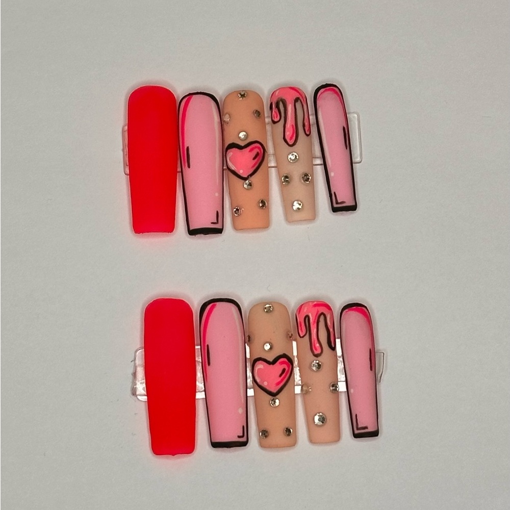 XL long Square Pinterest Inspo Luxury Press on Nails #pressons #nailart